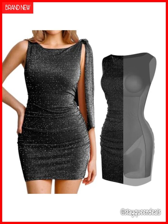 Dresses & Skirts - Multi-Way Sequin Boat Neck Mini Bodycon Shaping Dress